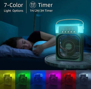 MINI AIR CONDITIONER with LIGHT and USB CHARGING CABLE