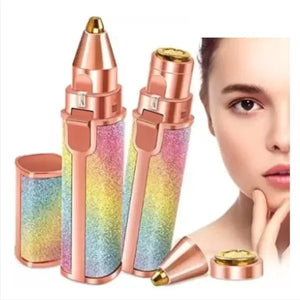 Flawless 2- in- 1 eyebrow trimmer / hair remover with USB charging cable and cleaning brush