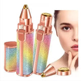 Flawless 2- in- 1 eyebrow trimmer / hair remover with USB charging cable and cleaning brush