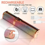 Flawless 2- in- 1 eyebrow trimmer / hair remover with USB charging cable and cleaning brush