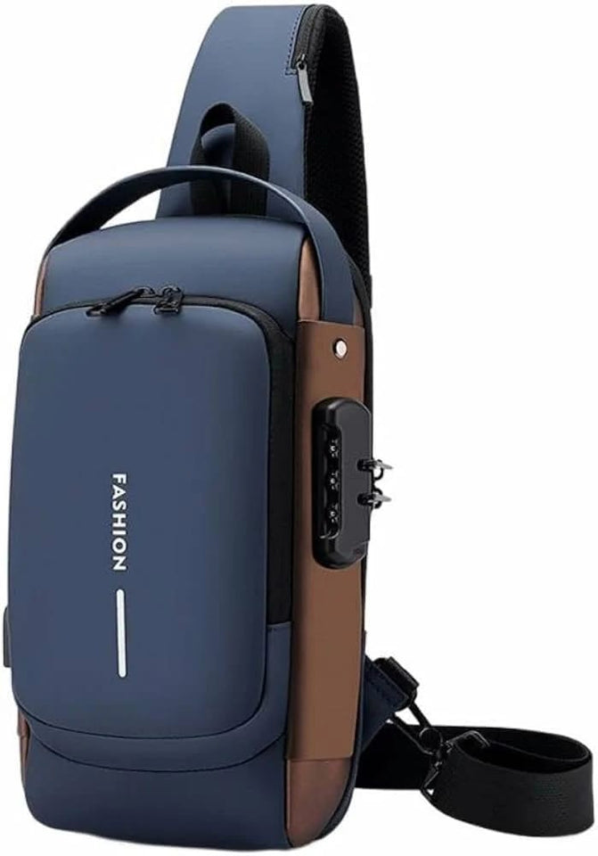 blue and black / Multifunction crossbody shoulder bag / stylish, secure and ready for adventure