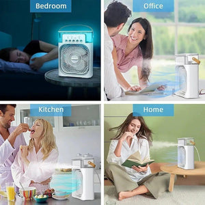 MINI AIR CONDITIONER with LIGHT and USB CHARGING CABLE
