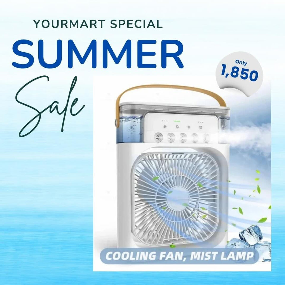 MINI AIR CONDITIONER with LIGHT and USB CHARGING CABLE